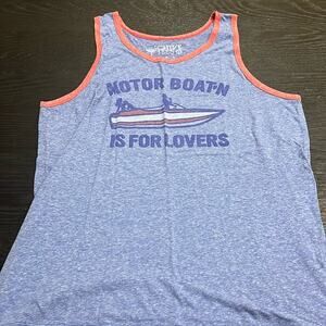 Chive Tees Motor Boat'n is For Lovers Tank Top Size XL